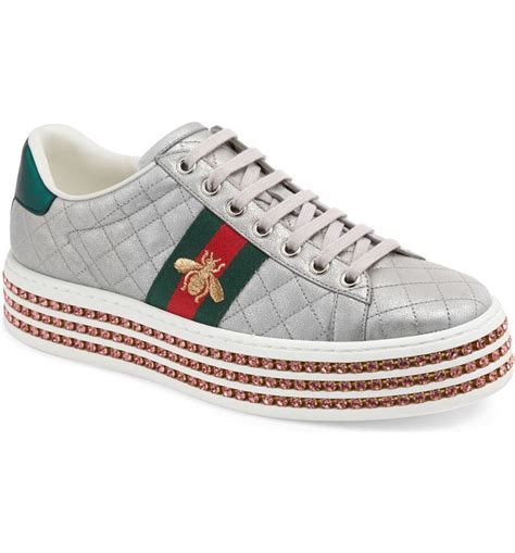 sneakers gucci argento|Gucci ace sneakers women.